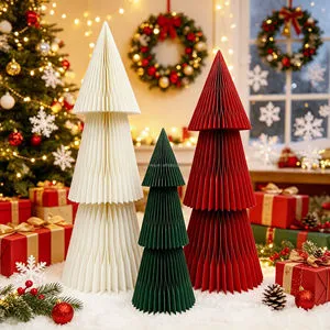 120cm/150cm/180cm Large Size Paper Tree Christmas Festival Paper Honeycomb Ornaments with Magnets Xmas Home Decorations