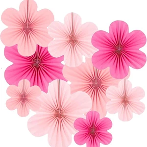 New Arrival Festival Birthday Hanging Home Paper Colorful Fan Flower Set Backdrop Supplies Party Wall Decoration