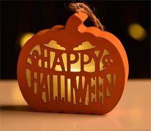 Creative New Halloween Wooden Pumpkin Lanterns Ghost Festival Decorations Cemetery Castle Ghost Costume Supplies