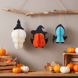 Umiss Eco-friendly Halloween Decoration Honeycomb Paper Ghost Ornamentshalloween Holiday Supplies