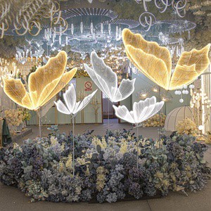 Luminous AC Modern Butterfly Wings Wedding Prop Arrangement Stage Decorations Ceiling Hanging Ornaments Aisle Guides Scene