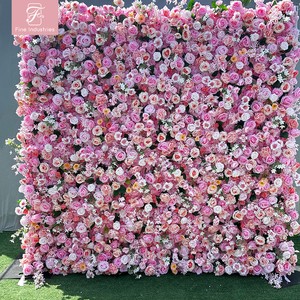 Hot Artificial Rose 3d Flower Wall Backdrop for Wedding Party Event Stage Decoration