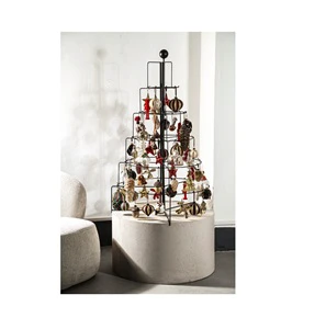 Modern Minimalist Metal Christmas Tree Display Stand Decorative Ornaments Black Wireframe Eco-Friendly Outdoor Factory Holiday