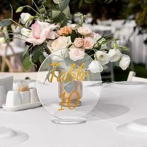 Transparent Round Acrylic Blank Wedding Table Number Cards for DIY Party Birthday Seating Arrangements