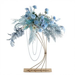 Promise Acrylic Table Flower Stand Crystal Bead Eco-friendly Customized Color Wedding Banquet Home Hotel Centerpiece Decoration