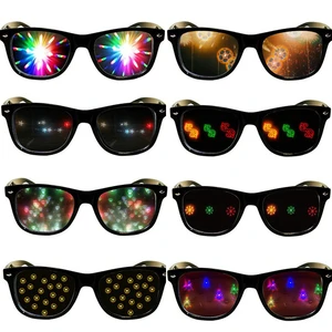 Supplies Wholesale Premium Funny Party Eyewear 3d Prism Raves Glasses Plastic for Fireworks Heart Diffraction Glasses