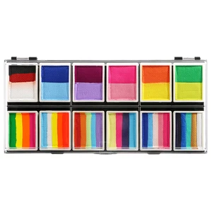 Professional Halloween Party Painting Kit Rainbow Watercolor Split Cake Stencils Face Body Paint Palette Water-Based Feature