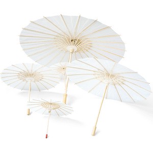 Wholesale Chinese Cheap White Wedding Paper Parasol Umbrella With Logo