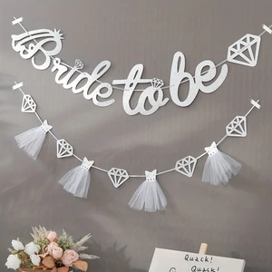 Bridal Shower Banner,Engagement Wedding Dress Banner Core Decorations for the Bride Engagement Party Supplies Bride to Be Banner