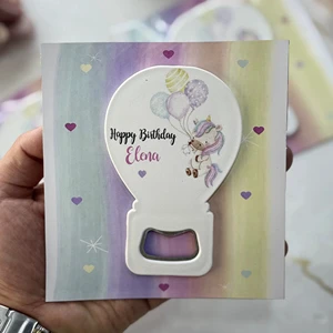 Personalized Balloon Shaped Bottle Opener & Card Baby Shower & Birthday Favors for Guests New Year Wedding Supplies in Bulk