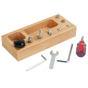 Children's Wooden Pretend Play Tool Kit Toys for Kids Game Event Supplies Box
