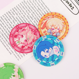 Custom Cartoon Anime Poker Chips Custom Engraved Challenge Coins UV Eco-Friendly Rubber For Graduation/New Year Promotions