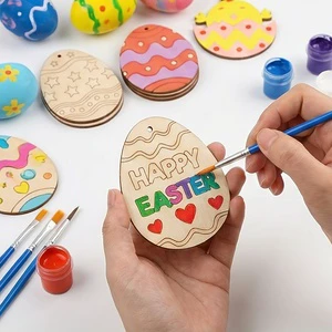 Easter DIY Egg Decorating Kit Personalized Wooden Egg Painting Set for Easter Crafts, Holiday Decor and Kids Gift