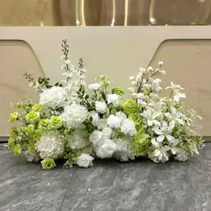 White Floral Design Wedding Artificial Flower Runner Event Decoration Table Aisle Flower Runner