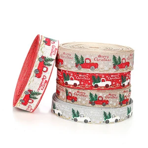 Hot Sale Ready to Ship Christmas love Gift Ornaments Cheap 2m Silk Ribbon Roll for Xmas Tree Decorations