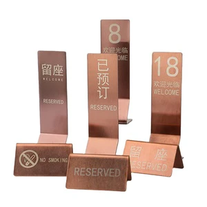 LONGZHIGE Metal Restaurant Table Number Sign High Quality Wedding Table Number Stands Golden Finished Customized Place Cards