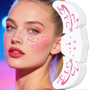 European American Freckles Tattoo Waterproof Butterfly Design Cute Children's Customizable Makeup Sponge Sticker for Concert