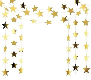 Star Paper Garland DIY Wedding Party Decoration Curtain Room Decoration Mirror Banner