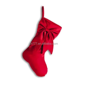 CH- Deco 088 Velvet Christmas Stocking with Bow Christmas Stocking