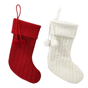 Fireplace Hanging Xmas Candy Gift Sock Item Christmas Knit Stocking Card Hold And Custom Design Christmas Decoration Socks