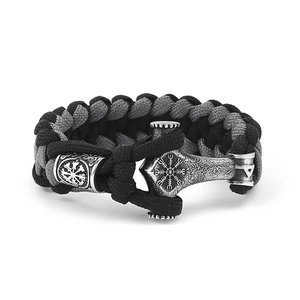 Viking Souvenir Handmade Paracord Men's Wristband Viking Bracelet Norse Mjolnir Hammer Bracelet Viking Jewelry