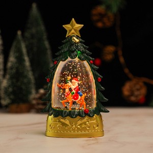New LED Resin Christmas Night Lights Snowman Santa Claus Toys for Children Xmas Lamp Decorations Indoor Home Holiday Lighting