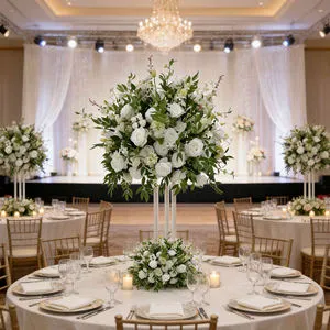 Wedding Table Decoration 50cm 60cm 70cm Fuchsia Plum Rose Purple Artificial Flower Ball Wedding Centerpieces Flower
