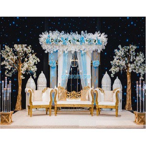 Modern Fusion Wedding Stage Decoration Elegant White Gold with Attractive Features Modern Stage Decor Australia