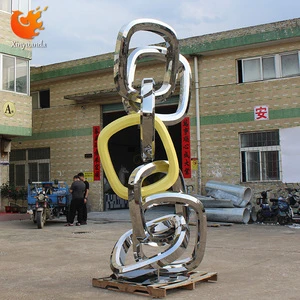 Custom Modern Outdoor Garden Stainless Steel Abstract Mirror Sculpture Polished Technique For Landscape Decoration