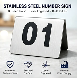 Custom Cut Stainless Steel Table Call Number Plate Plaque Event Wedding Conference Restaurant Marker Laser Etched Wholesale