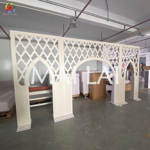 Wedding Decoration Indian Style Engraved White Wedding Stage Backdrop for Party Event Decoration