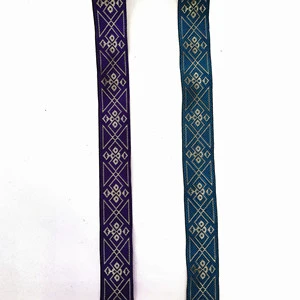 New Design Christmas Delicate Gilt Pattern Soft Polyester Ribbed Stripe Webbing