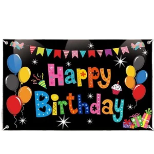 Colorful Rainbow Birthday Banner Backdrop Large Happy Birthday Yard Sign For Pride