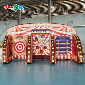 Sayok Outdoor Inflatable Games with Blower Inflatable 3 in 1 Carnival Game Inflatable Dart Clown Throw Ball Ring Toss Game