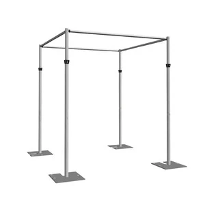 4-Sided Silvery Aluminum Rectangular Background Stand Durable Weddings Events Anniversaries Featuring Balloon Truss Displays