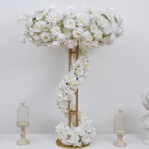 Modern Style Wedding Artificial Iron Flower Table Centerpiece Stage Flower Arrangement Stand for Decoration