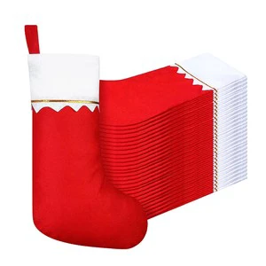 Wholesale Christmas Candy Gift Bag Party Favors Xmas Stockings Decoration Felt Christmas Santa Stockings Tree Hanging Ornaments
