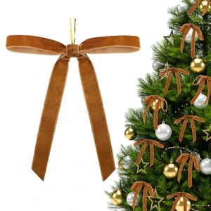 13*18cm Festival Christmas Velvet Ribbon Bowknot Hanging Decoration for Tree and Indoor/Outdoor Use