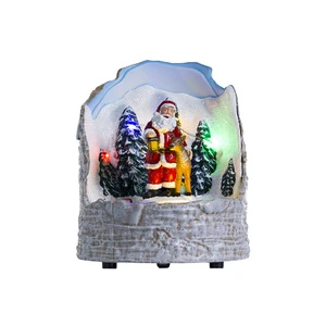 Festive Desktop Ornaments LED Light Moving Santa Claus Xmas Wood Holiday Party Crafts Christmas Gifts-Wholesale Factory Direct