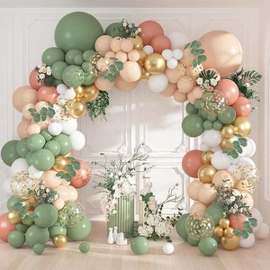 DIY Avocado White Blush Gold Rosewood Suministro Para Decorar Fiestas De Globos Party Decoration Latex Balloons Garland Kits Set