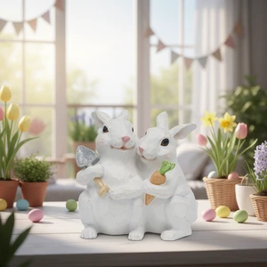 Easter Resin Transparent Gold Mini Figurine Assortment Decorative Rabbit Crafts