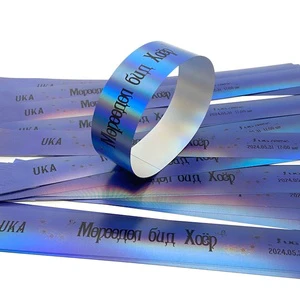 Supplier Wholesale Factory Waterproof Shiny Laser Wristband Event Party Show Concert Glitter Tyvek Star Laser Bracelet Wristband