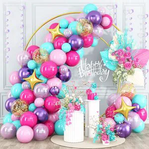 107Pcs/set Happy Birthday Theme Balloons Garland Arch Kit Girls Princess Birthday Party Interior Decoration Props