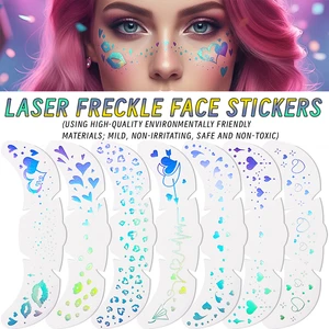Glitter Face Freckle Tattoo Patch Face Body Temporary Tattoo Valentine's Day Makeup Face Stickers Decals Decorations