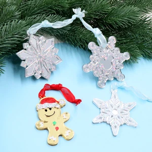 Custom Christmas Tree Ornaments Acrylic Mirror Gingerbread Snowflakes Luxurious Pendant Factory Direct