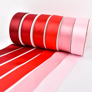 Custom Stocked 196 Colors Double Face Eco-Friendly Satin Ribbon 4 cm Solid Color Plain Polyester Supplies for Ribbon Roses