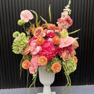 High Quality Silk Flower Ball Warm Colors Wedding Table Centerpiece Hot Sale Wedding Decorations