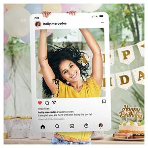 Social Media Photo Booth Prop Custom Instagram Photo Booth Frame Customized Insta Giant Selfie Frame Wedding Decor