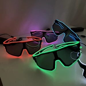 2026 Fluorescent Party LED Glasses Light up Goggles Flashing Glasses Glow in Dark DJ Bars Clubs Men Women Holiday Supplies