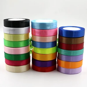 Wholesale Single Face Polyester Satin Ribbon Vivid Color for Christmas Floral Decoration Birthday Wedding Cake Gift Box Accents